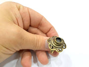 Antique Bronze Ring Blank Ring Setting inlay Blank Mosaic Bezel Base Cabochon Mountings (10mm Blank ) Antique Bronze Plated Brass G10165