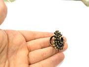 Antique Bronze Ring Blank Ring Setting inlay Blank Mosaic Bezel Base Cabochon Mountings (10mm Blank ) Antique Bronze Plated Brass G10166