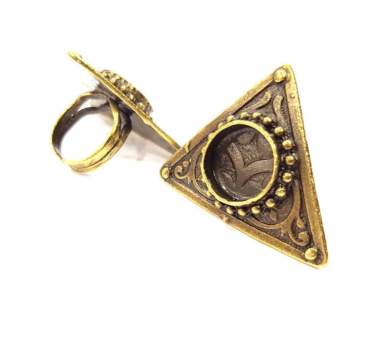 Antique Bronze Ring Blank Ring Setting inlay Blank Mosaic Bezel Base Cabochon Mountings (14mm Blank ) Antique Bronze Plated Brass G10169