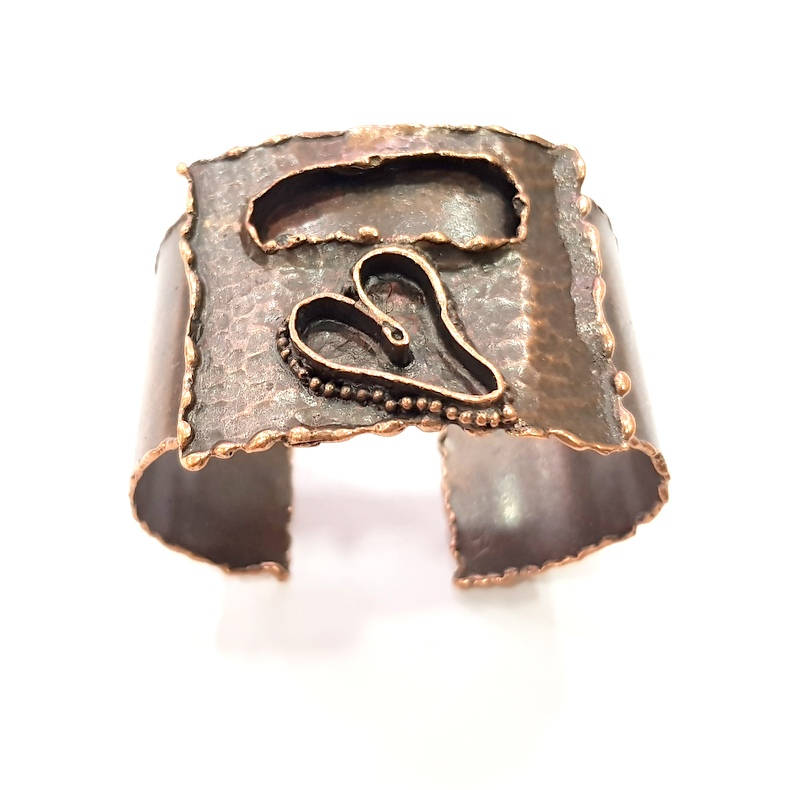 Copper Bracelet Blanks Bangle Blanks Cuff Blanks Adjustable Hammered Bracelet Blank Antique Copper Plated Brass (21x16mm Blanks ) G9237