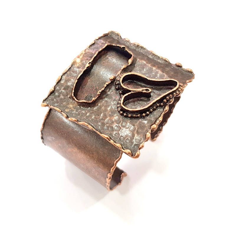 Copper Bracelet Blanks Bangle Blanks Cuff Blanks Adjustable Hammered Bracelet Blank Antique Copper Plated Brass (21x16mm Blanks ) G9237