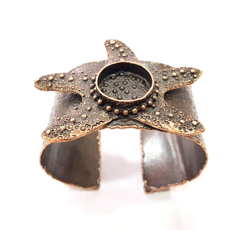 Sea Star Bracelet Blanks Bangle Blanks Cuff Blanks Adjustable Hammered Bracelet Blank Antique Copper Plated Brass (20mm Blanks ) G9238