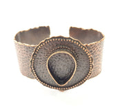 Copper Bracelet Blanks Bangle Blanks Cuff Blanks Adjustable Hammered Bracelet Blank Antique Copper Plated Brass (25x18mm Blanks ) G9240