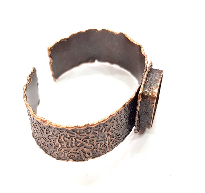 Copper Bracelet Blanks Bangle Blanks Cuff Blanks Adjustable Hammered Bracelet Blank Antique Copper Plated Brass (18x18mm Blanks ) G9244