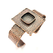 Copper Bracelet Blanks Bangle Blanks Cuff Blanks Adjustable Hammered Bracelet Blank Antique Copper Plated Brass (16x16mm Blanks ) G9245