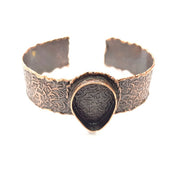 Copper Bracelet Blanks Bangle Blanks Cuff Blanks Adjustable Hammered Bracelet Blank Antique Copper Plated Brass (25x18mm Blanks ) G9247