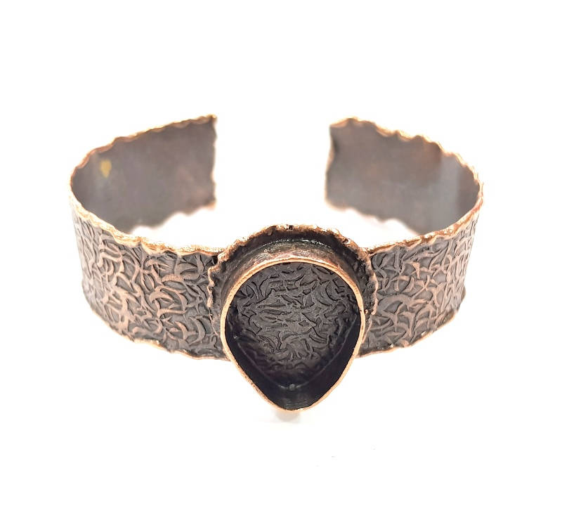 Copper Bracelet Blanks Bangle Blanks Cuff Blanks Adjustable Hammered Bracelet Blank Antique Copper Plated Brass (25x18mm Blanks ) G9247