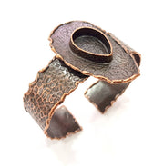Copper Bracelet Blanks Bangle Blanks Cuff Blanks Adjustable Hammered Bracelet Blank Antique Copper Plated Brass (19x14mm Blanks ) G9248