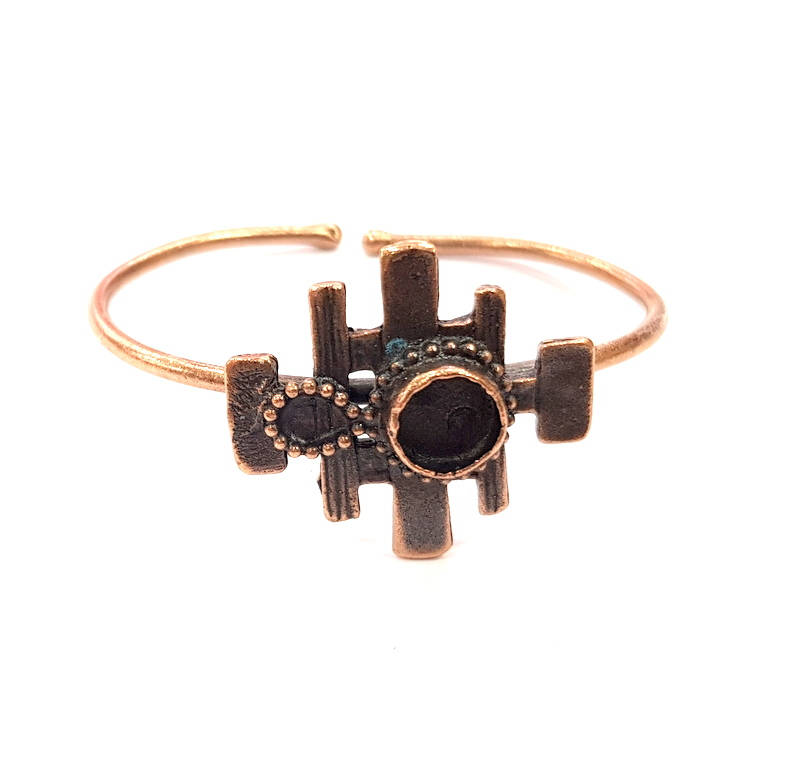 Copper Bracelet Blanks Bangle Blanks Cuff Blanks Adjustable Bracelet Blank Antique Copper Plated Brass (10mm Blanks ) G9261
