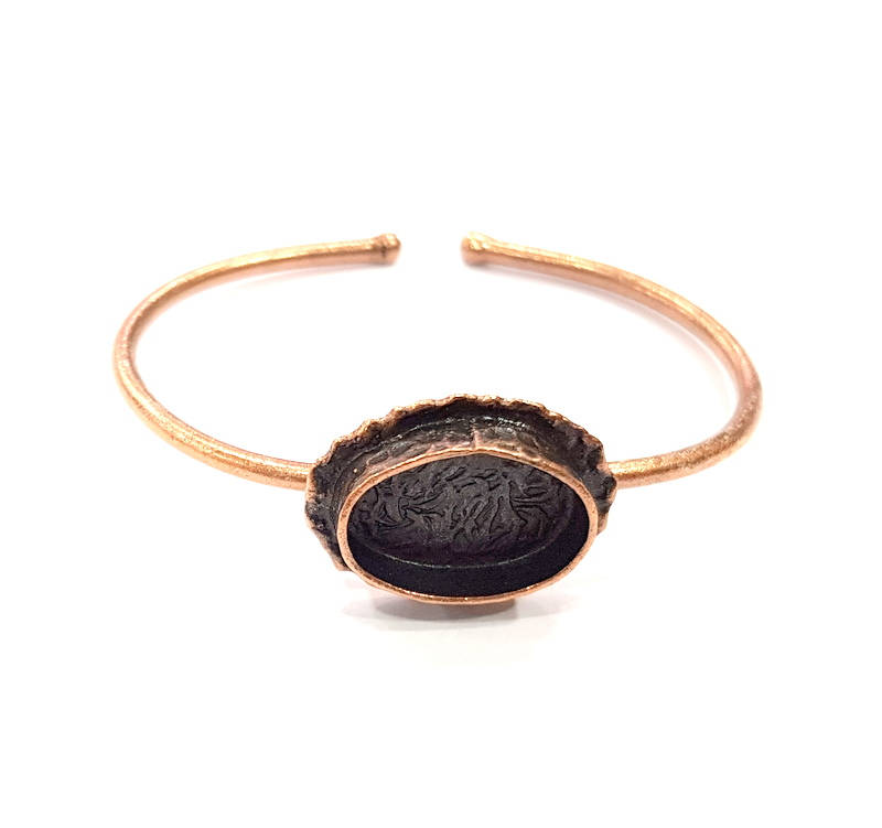 Copper Bracelet Blanks Bangle Blanks Cuff Blanks Adjustable Bracelet Blank Antique Copper Plated Brass (18x13mm Blanks ) G9273