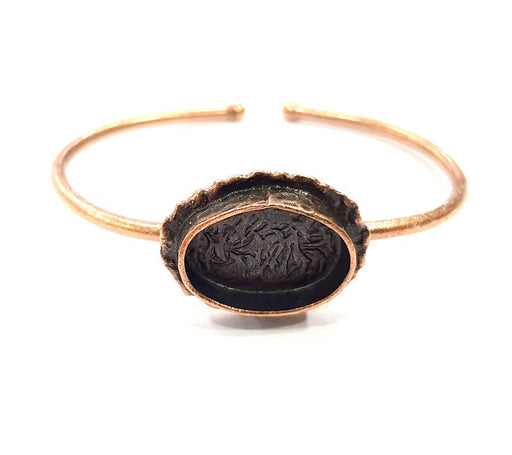 Copper Bracelet Blanks Bangle Blanks Cuff Blanks Adjustable Bracelet Blank Antique Copper Plated Brass (18x13mm Blanks ) G9273