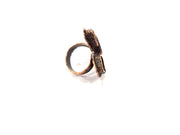 Copper Ring Settings inlay Ring Blank Mosaic Ring Bezel Base Cabochon Mountings (10mm,14x10mm,9x7mm blank) Antique Copper Plated Brass G9276