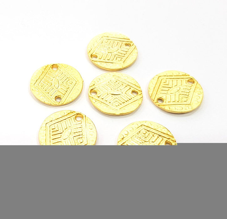 6 Gold Charm Gold Plated Charms  (15mm)  G10172