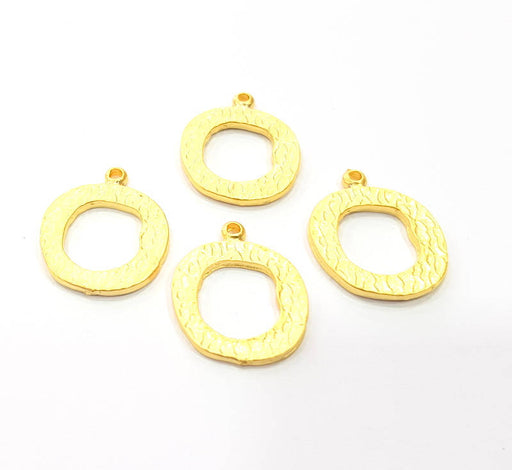 4 Gold Charm Gold Plated Charms  (22x18mm)  G10173