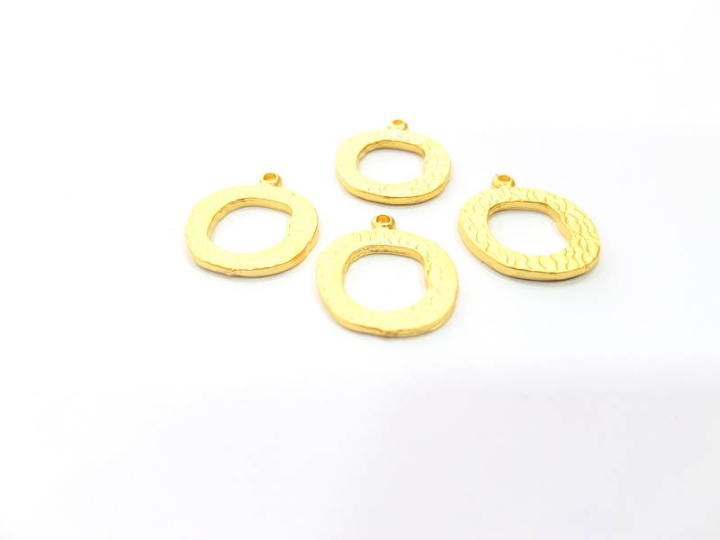 4 Gold Charm Gold Plated Charms  (22x18mm)  G10173