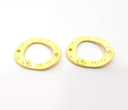 4 Gold Connector Charm Gold Plated Charms  (27x22mm)  G14431