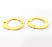 4 Gold Connector Charm Gold Plated Charms  (27x22mm)  G14431