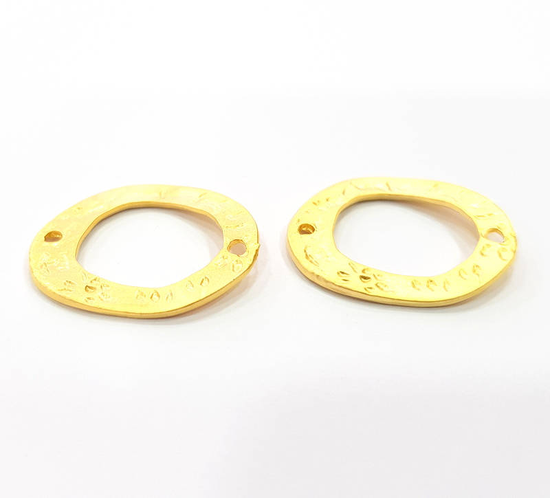4 Gold Connector Charm Gold Plated Charms  (27x22mm)  G14431