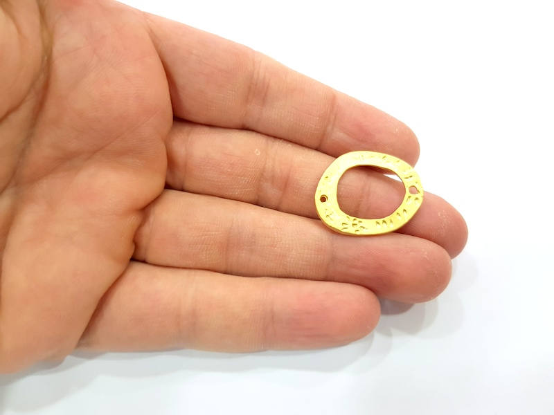 4 Gold Connector Charm Gold Plated Charms  (27x22mm)  G14431