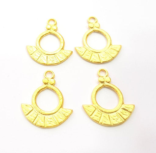 4 Gold Charm Gold Plated Charms  (25x21mm)  G10175