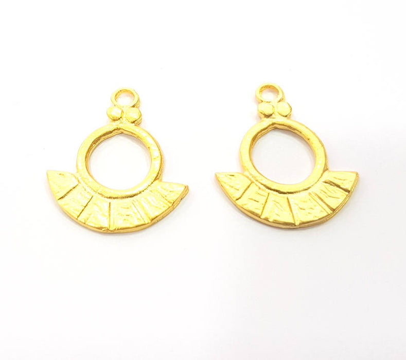 4 Gold Charm Gold Plated Charms  (25x21mm)  G10175