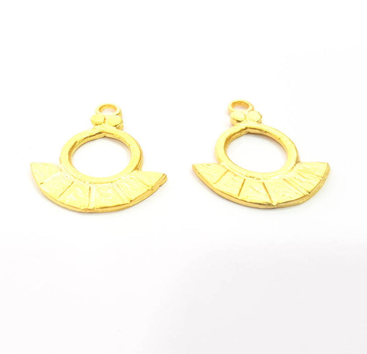 4 Gold Charm Gold Plated Charms  (25x21mm)  G10175