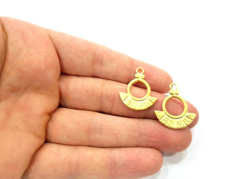 4 Gold Charm Gold Plated Charms  (25x21mm)  G10175