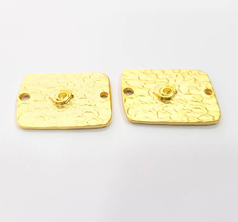 2 Gold Connector Charm Gold Plated Charms  (23x19mm)  G10178