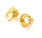 Gold Ring Settings Blank inlay Ring Mosaic Ring Bezel Base Cabochon Mountings Adjustable (20mm blank ) Gold Plated Brass G10188