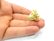 Gold Ring Settings Blank inlay Ring Mosaic Ring Bezel Base Cabochon Mountings Adjustable (20mm blank ) Gold Plated Brass G10188