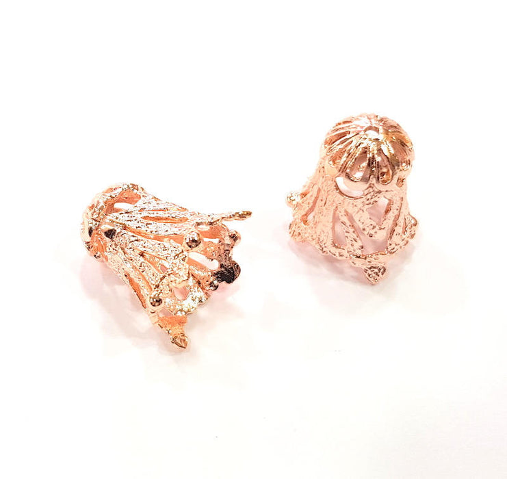 2 Rose Gold Plated Brass Cone Findings  20x16mm  G3941