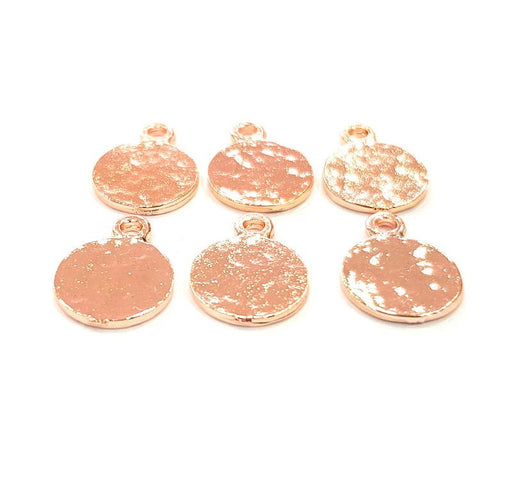 6 Rose Gold Charms Blank Rose Gold Plated Charms (10 mm) G10206