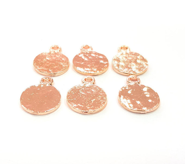 6 Rose Gold Charms Blank Rose Gold Plated Charms (10 mm) G10206