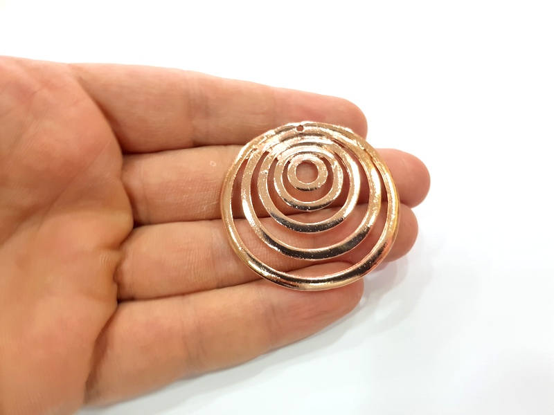 Rose Gold Circle Pendant Rose Gold Plated Pendant (45x42 mm)  G10207