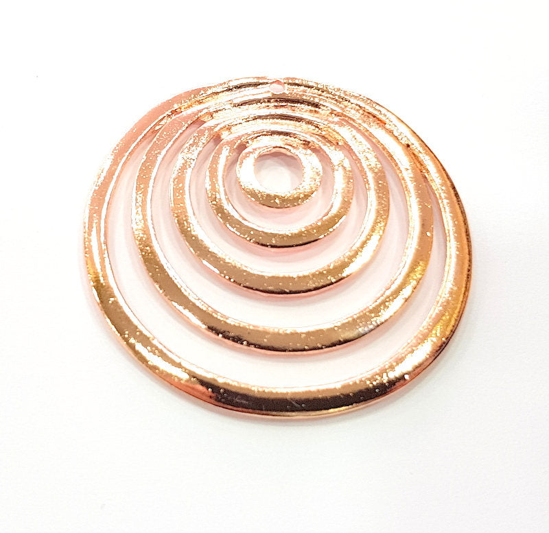 Rose Gold Circle Pendant Rose Gold Plated Pendant (45x42 mm)  G10207