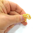 Gold Ring Blank Ring Settings Ring Bezel Base Cabochon Mountings Adjustable  (2mm  blank ) Gold Plated Brass G10220