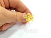 Gold Ring Blank Ring Settings Ring Bezel Base Cabochon Mountings Adjustable  (2mm blank ) Gold Plated Brass G10234