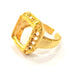Gold Ring Blank Ring Settings Ring Bezel Base Cabochon Mountings Adjustable  (12x10mm and 2mm blank ) Gold Plated Brass G10252