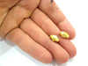 5 Gold Beads Gold Plated Metal Beads (11x7 mm)   G10263