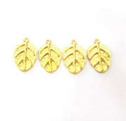 4 Leaf Charm Gold Charm Gold Plated Charms  (22x13mm)  G10269