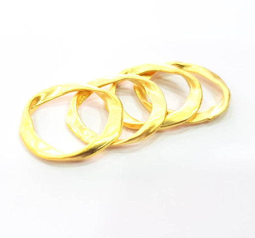 10 Gold Circle Gold Plated Circle Round Connector Pendants (27mm)  G10270