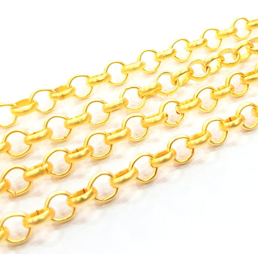 Gold Rolo Chain Gold Plated Chain 1 Meter - 3.3 Feet  (5 mm)  G9592