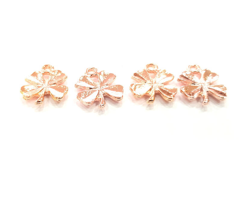 4 Rose Gold Charms Blank Rose Gold Plated Charms (18x12 mm) G10279