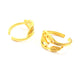 Gold Ring Blank Ring Settings Ring Bezel Base Cabochon Mountings Adjustable  (2mm blank ) Gold Plated Brass G10281