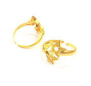 Gold Ring Blank Ring Settings Ring Bezel Base Cabochon Mountings Adjustable  (2mm blank ) Gold Plated Brass G10285