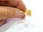 Gold Ring Blank Ring Settings Ring Bezel Base Cabochon Mountings Adjustable  (2mm blank ) Gold Plated Brass G10288