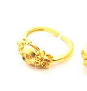 Gold Ring Blank Ring Settings Ring Bezel Base Cabochon Mountings Adjustable  (4mm and 3mm blank ) Gold Plated Brass G10295