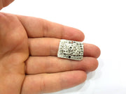 2 Silver Charms Antique Silver Plated Charms (26x20mm) G10297