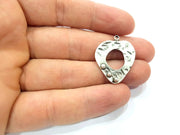 4 Heart Charms Antique Silver Plated Charms (28x23mm) G10301