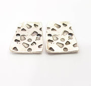 6 Silver Charms Antique Silver Plated Charms (22x17mm) G10307